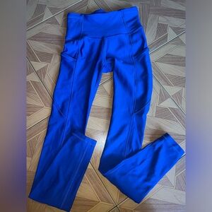Blue fleece lined lululemon leggings